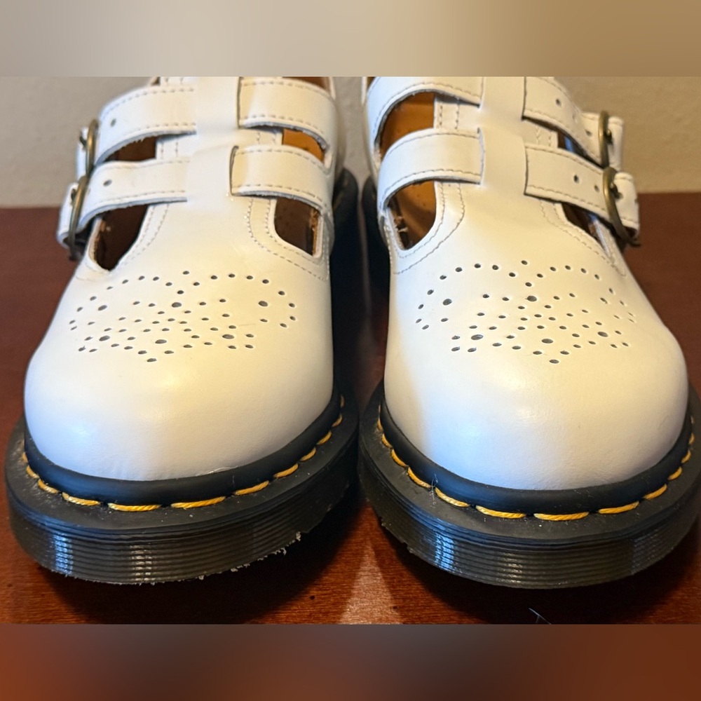 Dr. Martens White Mary Jane’s Double Buckle Shoes - Picture 2 of 6